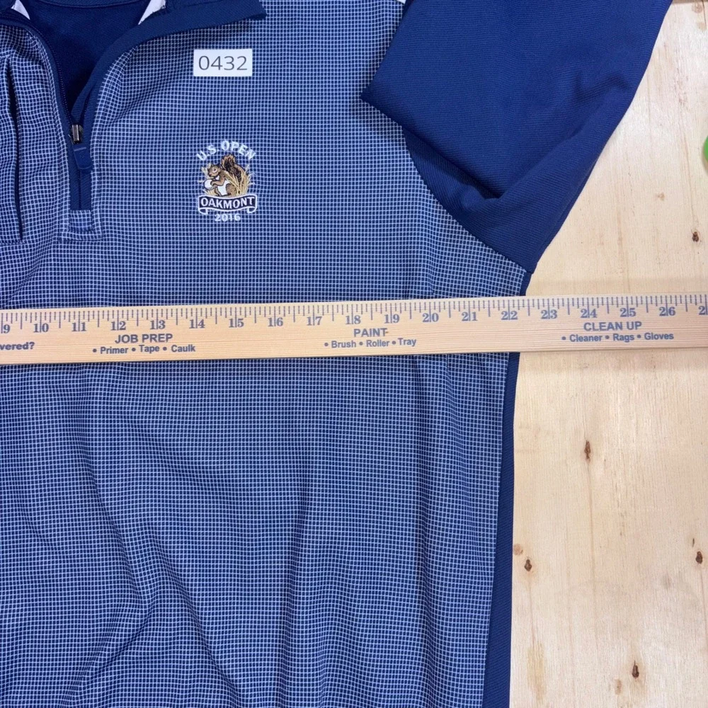 Bobby Jones X-H2O Mens M 2016 US Open Oakmont Golf 1/4 Zip Pullover Blue